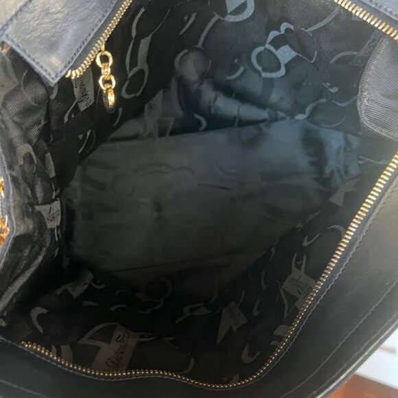 Ferragamo *LOW START* Navy Blue Grosgrain Vara Bag - Picture 5 of 12